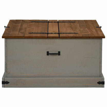 Oppbevaringskiste HALDEN Grå 91x48x47 cm heltre furu