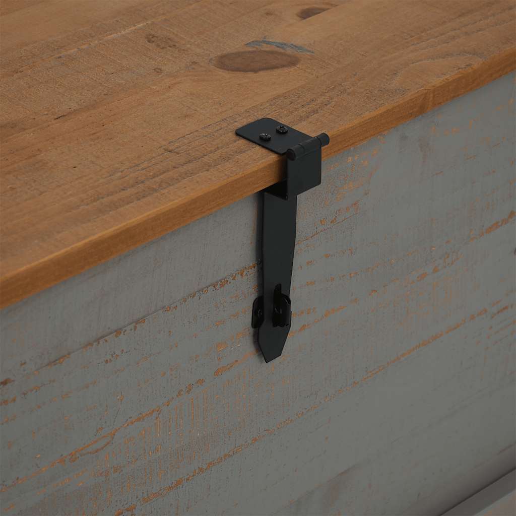 Oppbevaringskiste HALDEN Grå 91x48x47 cm heltre furu