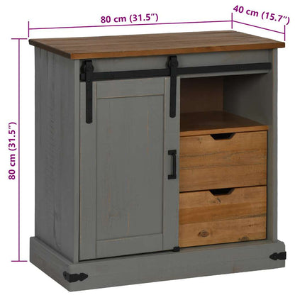 Skjenk Grå HALDEN med skyvedør 80x40x80 cm heltre