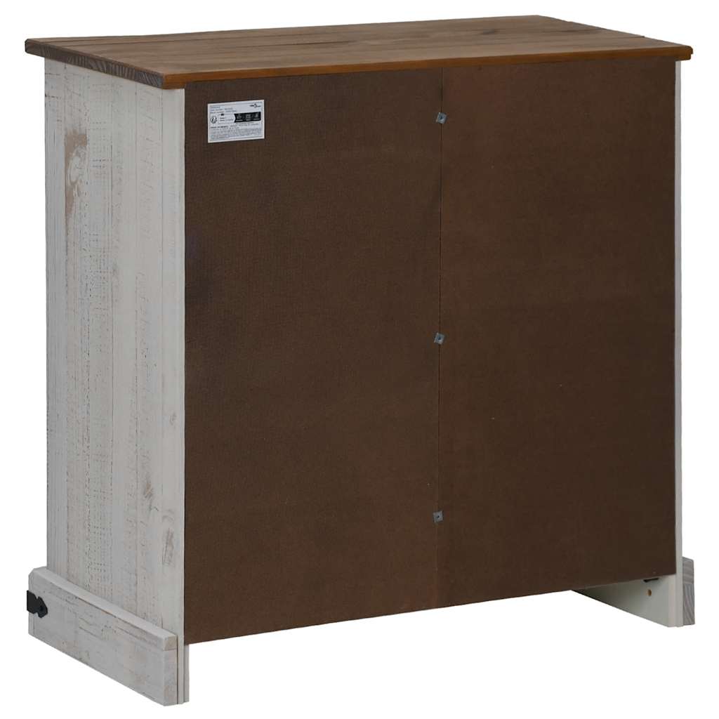 Skjenk Hvit HALDEN med skyvedør 80x40x80 cm heltre