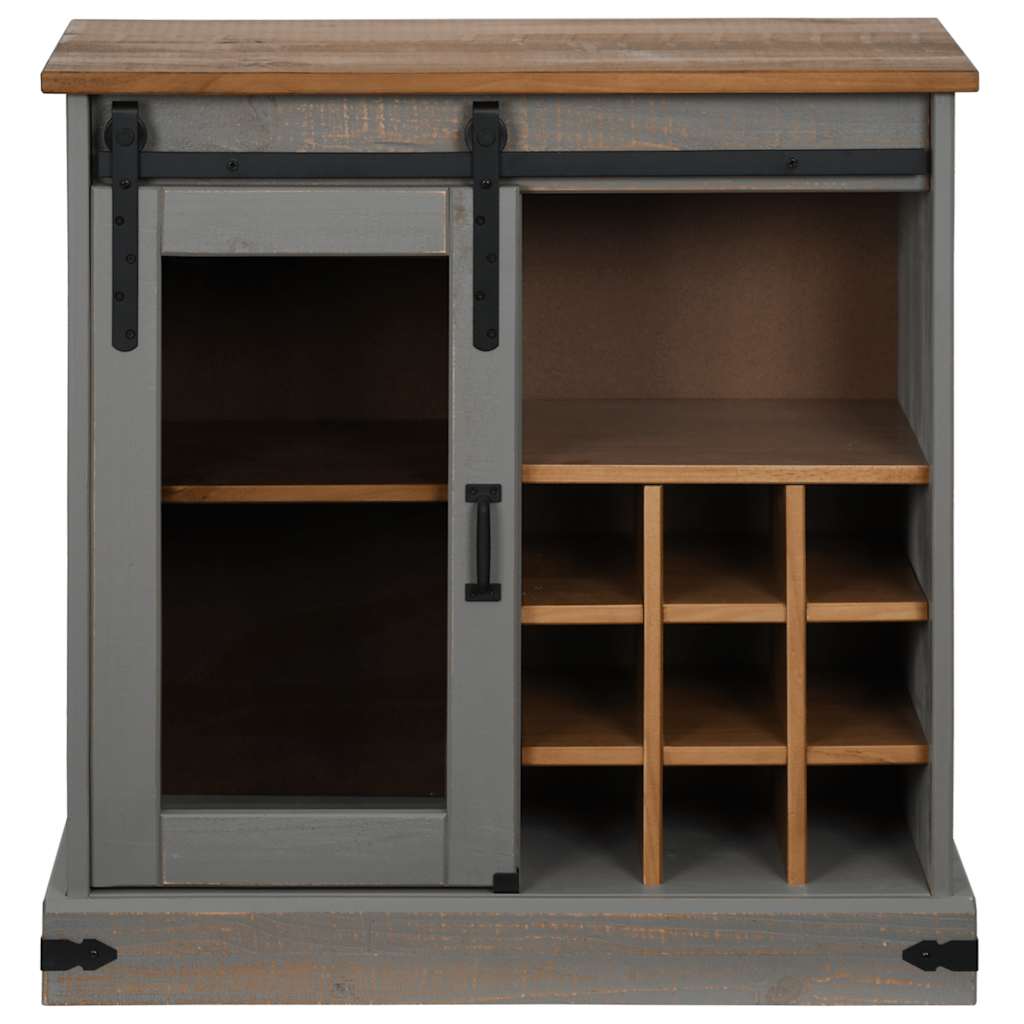 Skjenk Grå HALDEN med skyvedør 80x40x80 cm heltre