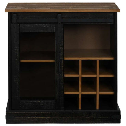 Skjenk Svart HALDEN med skyvedør 80x40x80 cm heltre