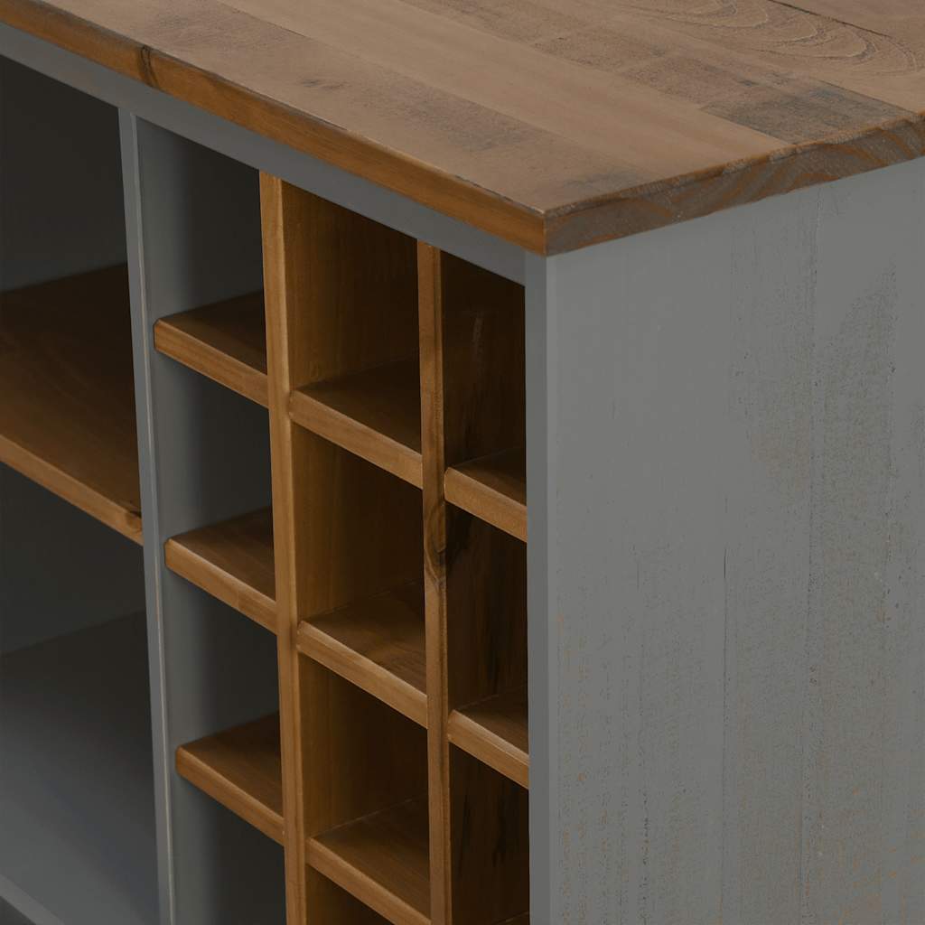 Vinstativ Vinskap HALDEN med vinstativer og skyvedørs Grå furu