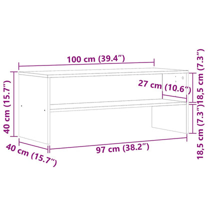 TV-benk gammelt tre 100x40x40 cm konstruert tre