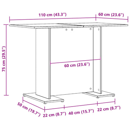 Spisebord Kjøkkenbord artisan eik 110x60x75 cm konstruert tre