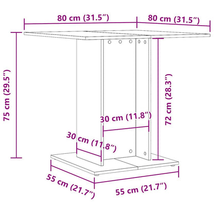 Spisebord Kjøkkenbord gammelt tre 80x80x75 cm konstruert tre