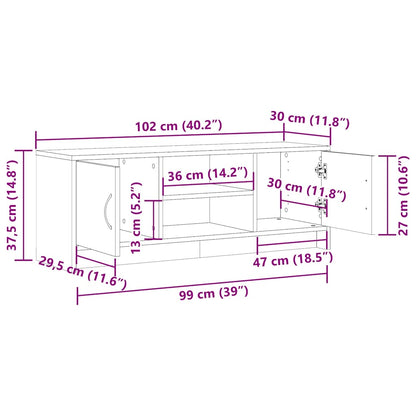 TV-benk gammelt tre 102x30x37,5 cm konstruert tre