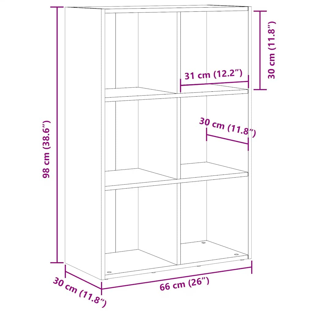 Bokhylle/skjenk artisan eik 66x30x98 cm konstruert tre