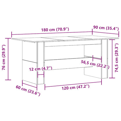 Spisebord gammelt tre 180x90x76 cm konstruert tre