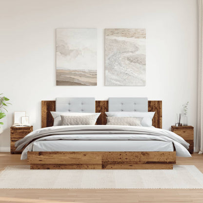 Nattbord 2 stk gammelt tre 30x30x40 cm konstruert tre