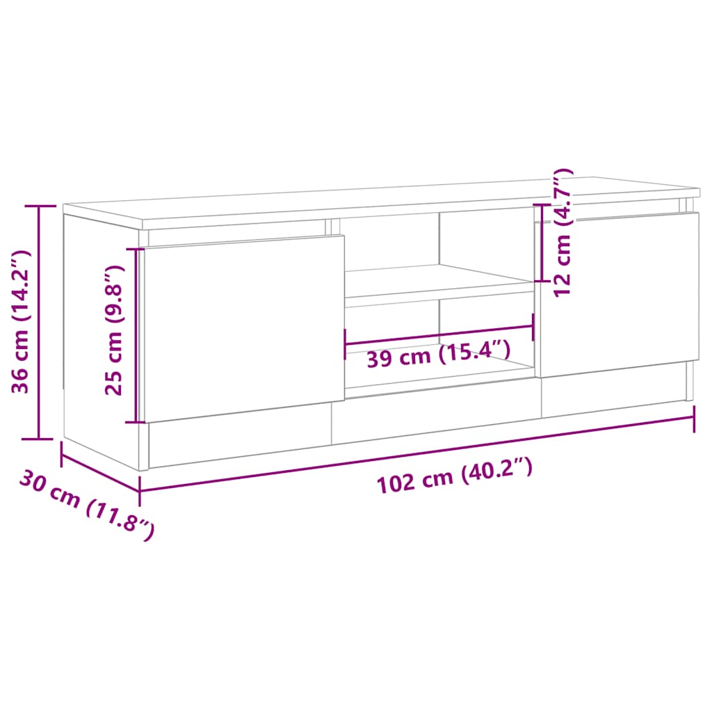 TV-benk gammelt tre 102x30x36 cm konstruert tre