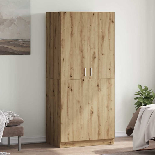 Skap Garderobe artisan eik 90x52x200 cm konstruert tre