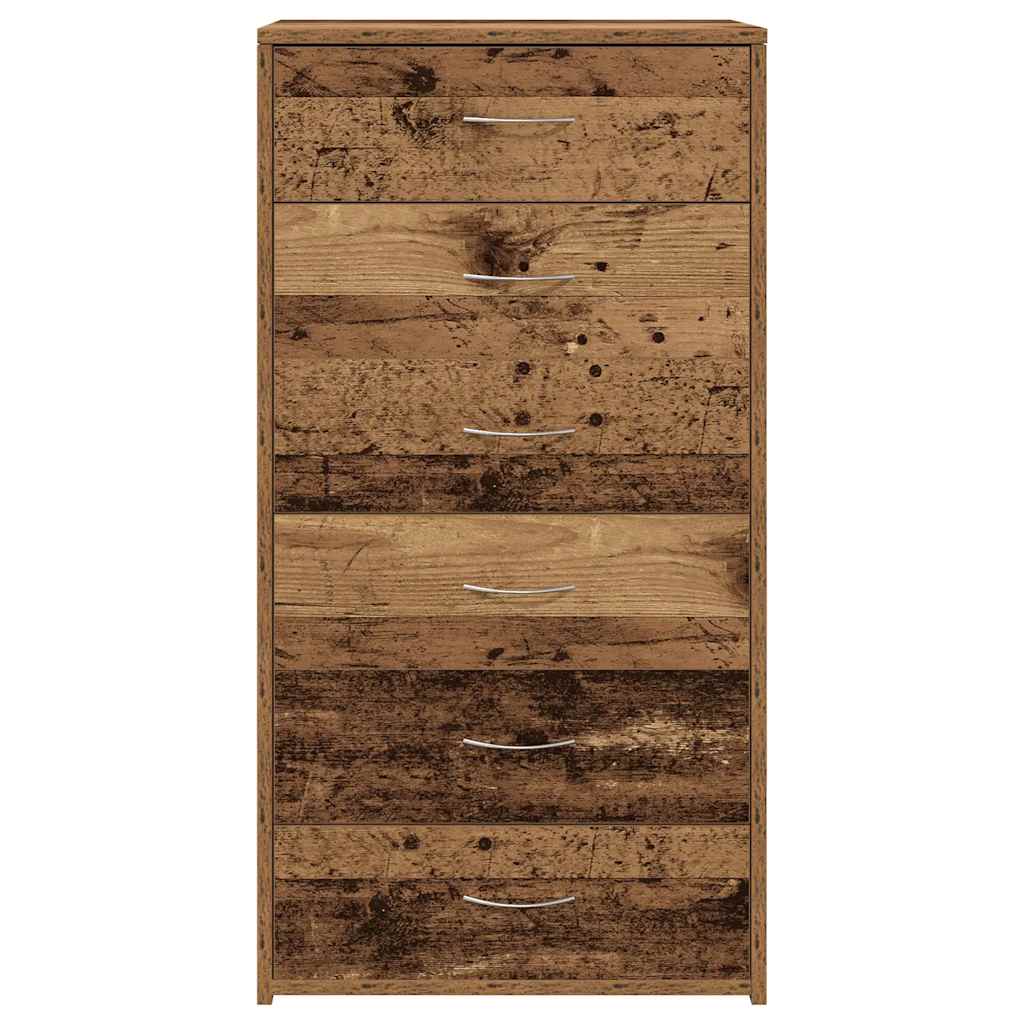 Skjenk Gammelt Tre med 6 skuffer 50x34x96 cm