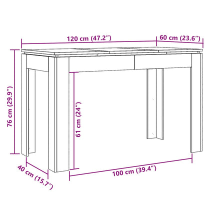 Spisebord gammelt tre 120x60x76 cm konstruert tre