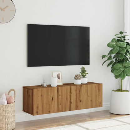 TV-benk Vegghengt artisan eik 100x30x30 cm konstruert tre