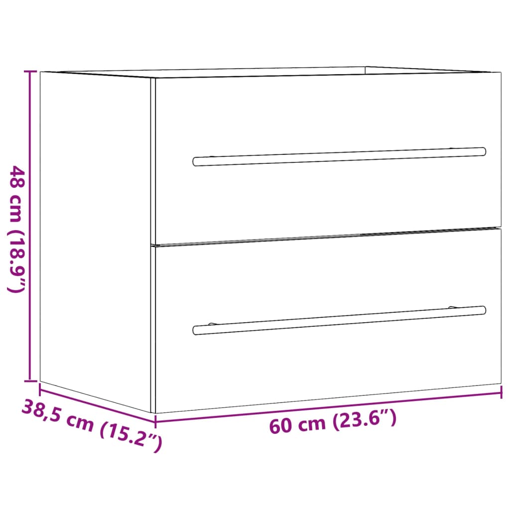 Baderomsservantskap sonoma eik 60x38,5x48 cm sponplate