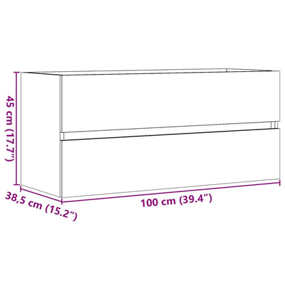 Baderomsservantskap betonggrå 100x38,5x45 cm sponplate