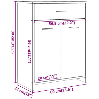 Baderomsskap gammelt tre 60x33x80 cm konstruert tre