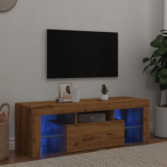 TV-Møbel Artisan Eik TV-benk med LED-lys 120x36,5x40 cm