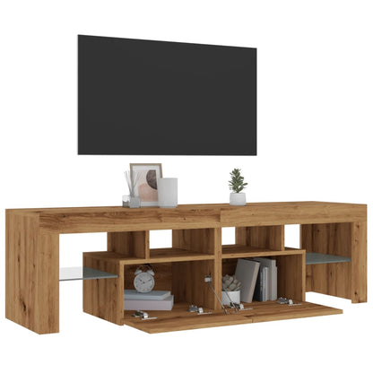 TV-Møbel Artisan Eik TV-benk med LED-lys 140x36,5x40 cm