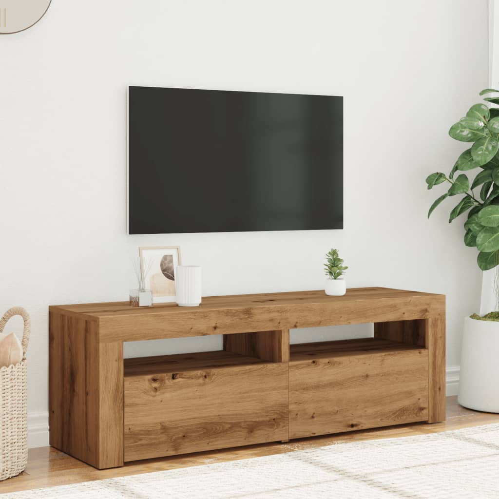 TV-Møbel Artisan Eik TV-benk med LED-lys 120x35x40 cm