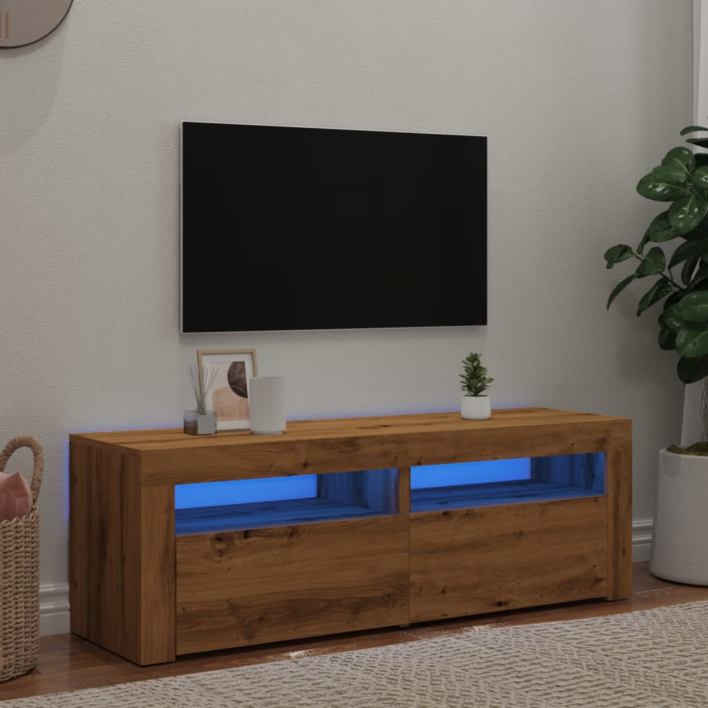 TV-Møbel Artisan Eik TV-benk med LED-lys 120x35x40 cm