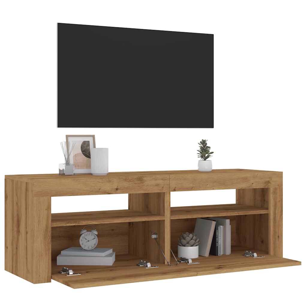 TV-Møbel Artisan Eik TV-benk med LED-lys 120x35x40 cm