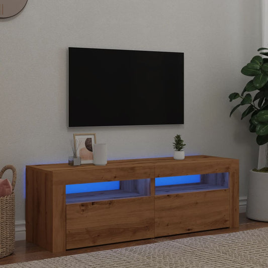TV-Møbel Artisan Eik TV-benk med LED-lys 120x35x40 cm