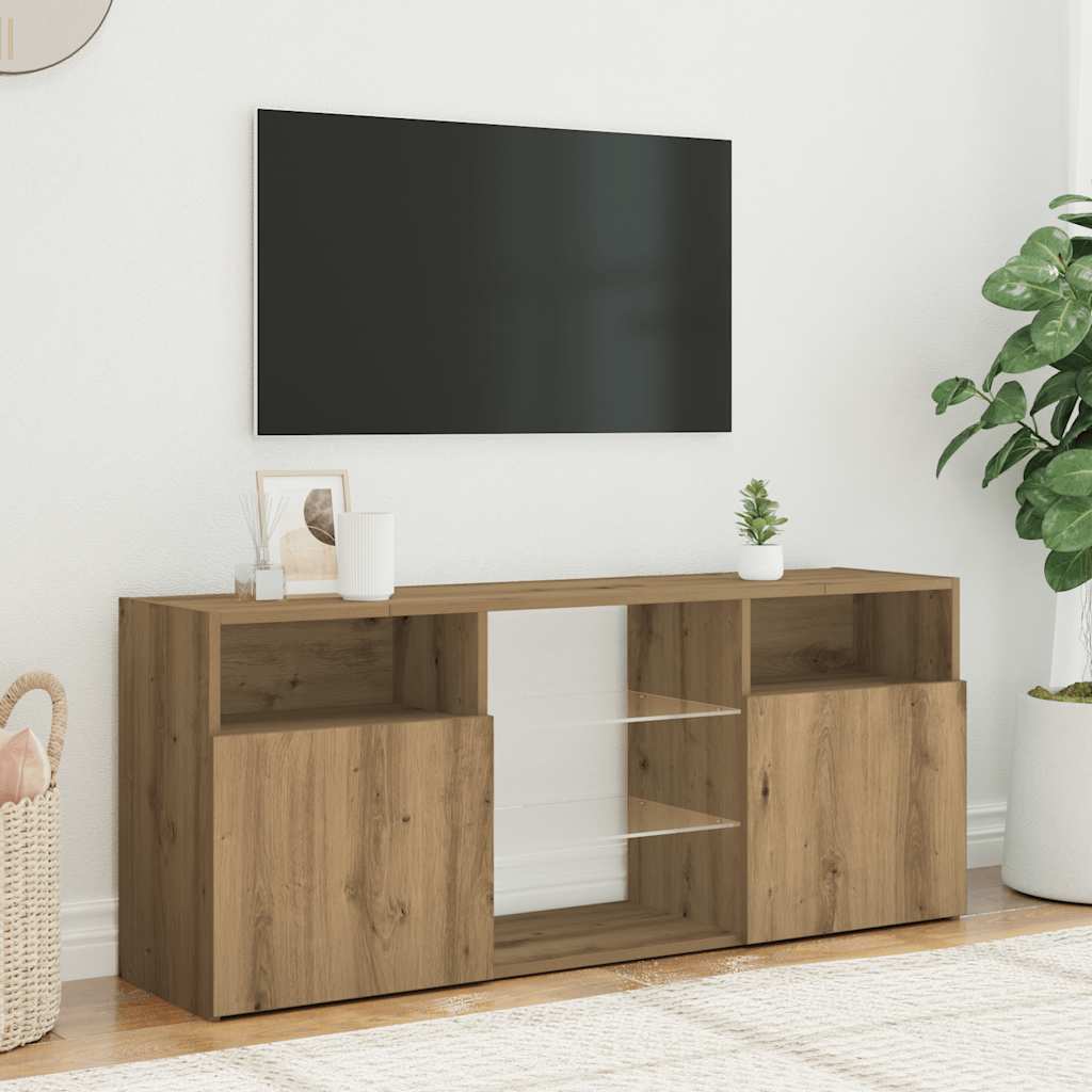 TV-Møbel Artisan Eik TV-benk med LED-lys 120x30x50 cm