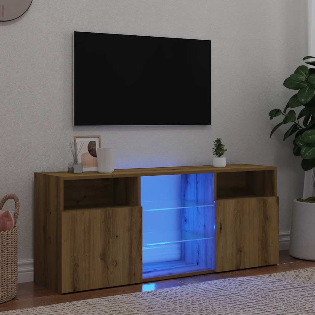 TV-Møbel Artisan Eik TV-benk med LED-lys 120x30x50 cm