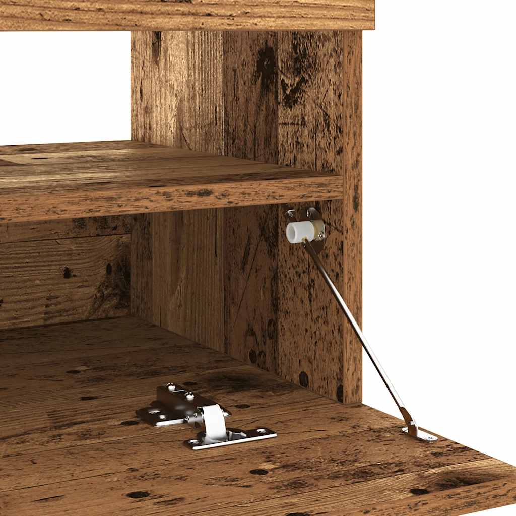 TV-Møbel Gammelt Tre TV-benk med LED-lys 100x35x40 cm