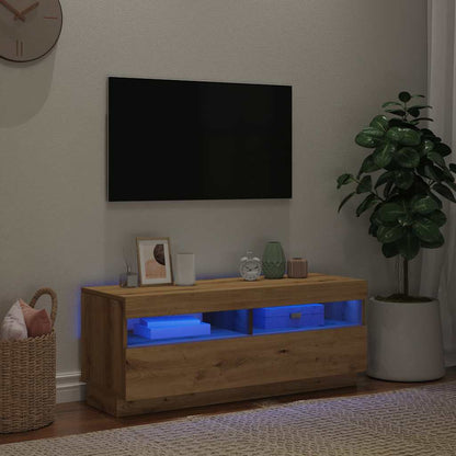 TV-Møbel Artisan Eik TV-benk med LED-lys 100x35x40 cm