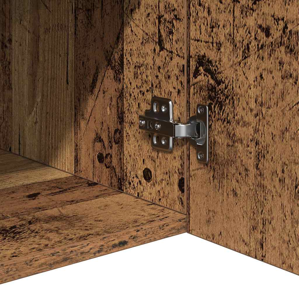 Skjenk Gammelt Tre med LED-lys 115,5x30x75 cm