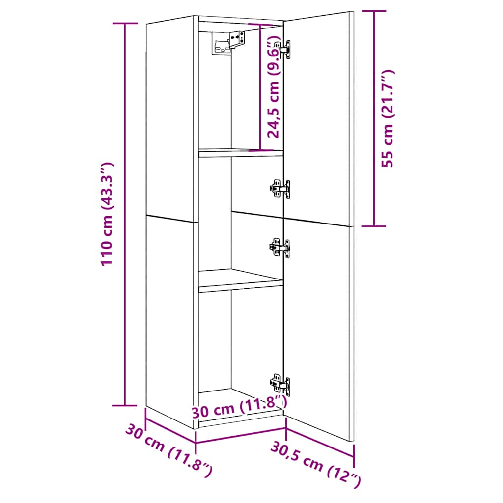 TV-benk artisan eik 30,5x30x110 cm konstruert tre