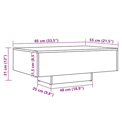 Salongbord Sofabord Gammelt Tre 85x55x31 cm