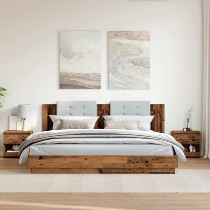 Nattbord 2 stk gammelt tre 40x30x39 cm konstruert tre