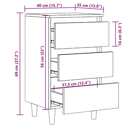 Nattbord gammelt tre 40x35x69 cm konstruert tre