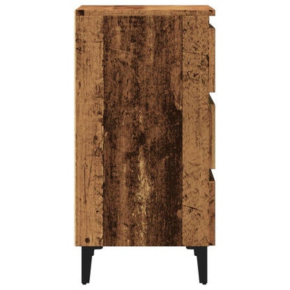 Nattbord Sengbord Gammelt Tre med metallben 40x35x69 cm