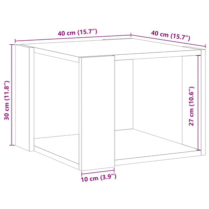 Salongbord artisan eik 40x40x30 cm konstruert tre