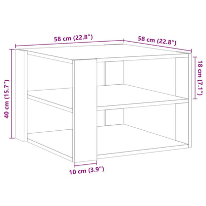 Salongbord gammelt tre 58x58x40 cm konstruert tre