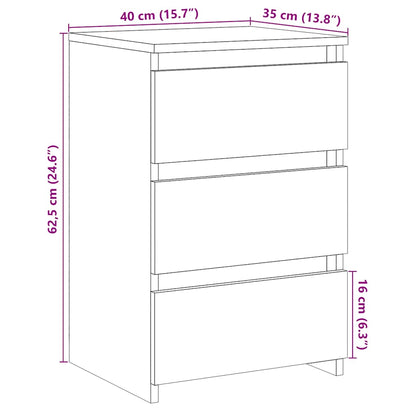 Nattbord 2 stk artisan eik 40x35x62,5 cm konstruert tre