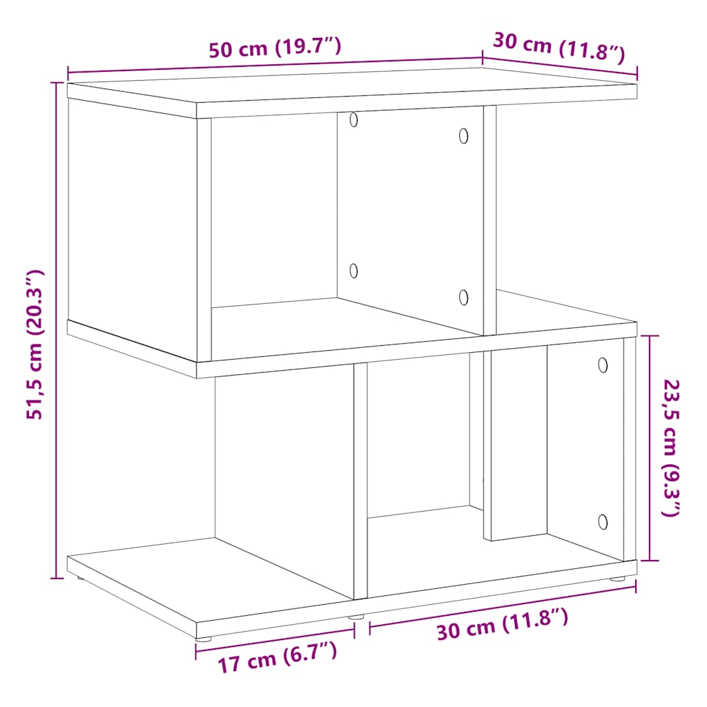 Nattbord 2 stk gammelt tre 50x30x51,5 cm konstruert tre