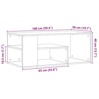 Salongbord artisan eik 100x50x40 cm konstruert tre