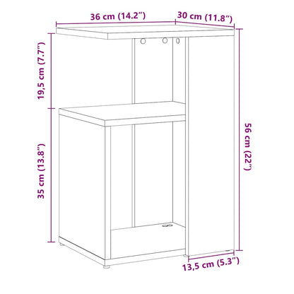 Sidebord artisan eik 50x30x50 cm konstruert tre