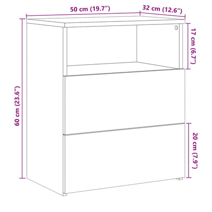 Nattbord Sengbord artisan eik 50x32x60 cm konstruert tre