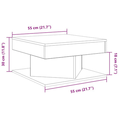 Salongbord artisan eik 55x55x30 cm konstruert tre