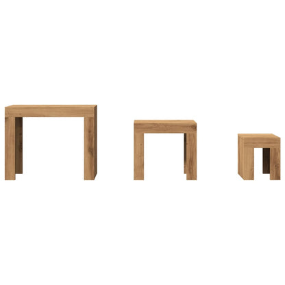 Salongbord Sofabord Artisan Eik 3 stk