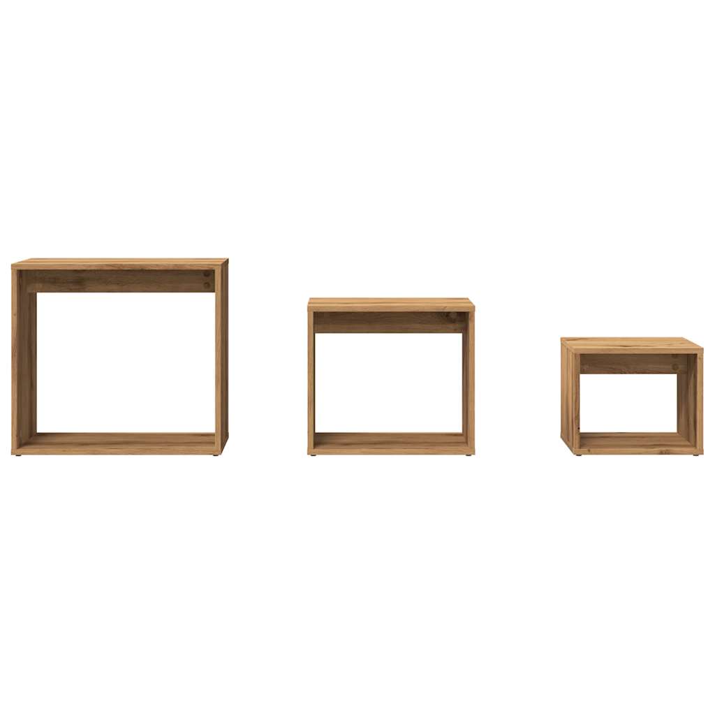 Salongbord Sofabord Artisan Eik 3 stk
