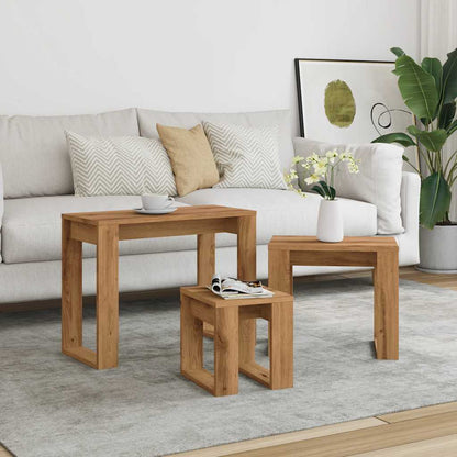 Salongbord Sofabord Artisan Eik 3 stk