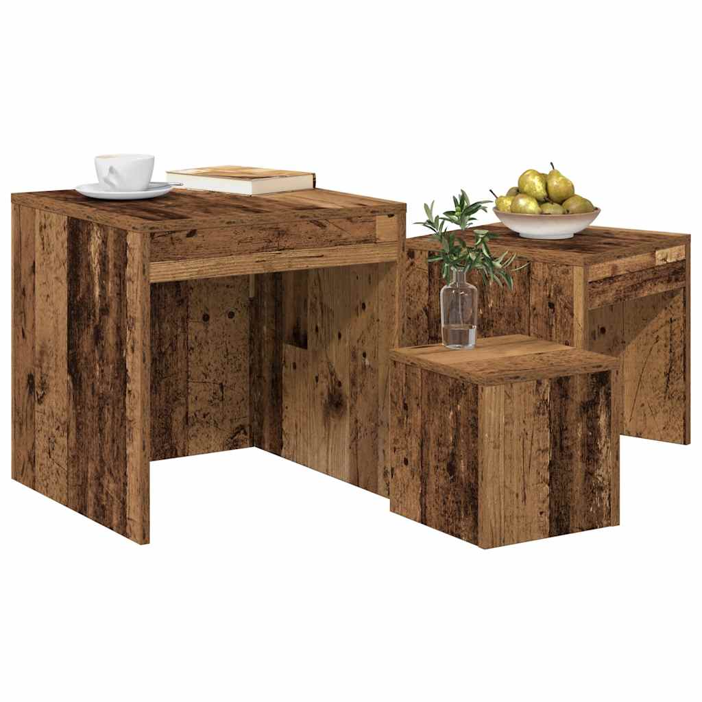 Salongbord Sofabord Gammelt tre 3 stk